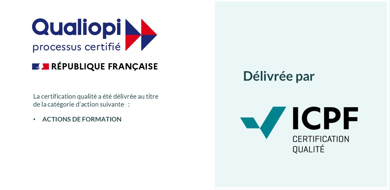 Certification Qualiopi – Processus certifié – Actions de formation – Délivrée par ICPF